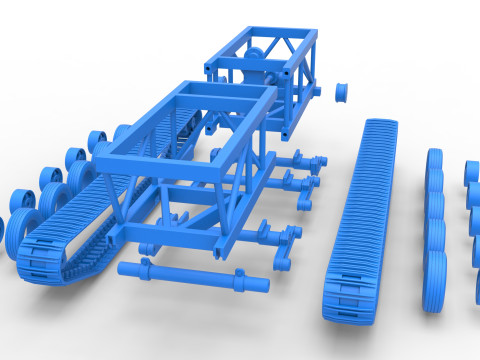 Chassis of Redneck Rave Mud truck on tracks Scale 1 to 25 Modello di stampa 3D