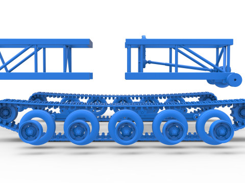 Chassis of Redneck Rave Mud truck on tracks Scale 1 to 25 Modello di stampa 3D