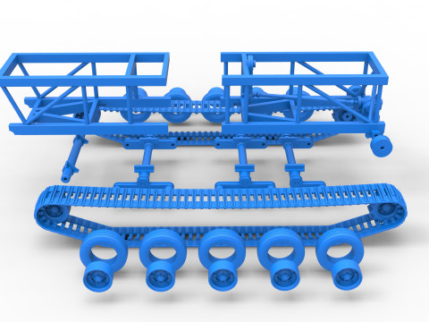 Chassis of Redneck Rave Mud truck on tracks Scale 1 to 25 Modello di stampa 3D