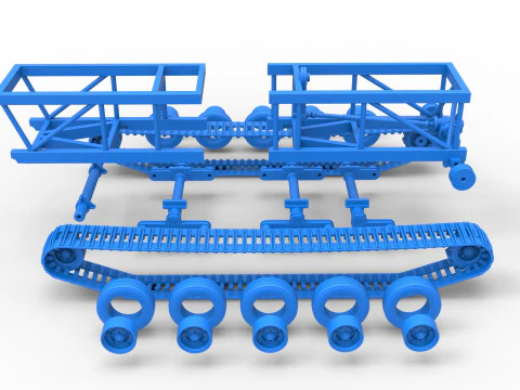 Chassi do caminh&atilde;o Redneck Rave Mud nas pistas Escala 1 a 25 Modelo de Impressão 3D