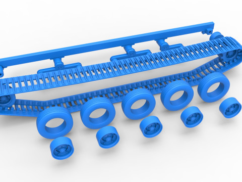 Track of Redneck Rave Mud truck on tracks Scale 1 to 25 3D Baskı Modeli