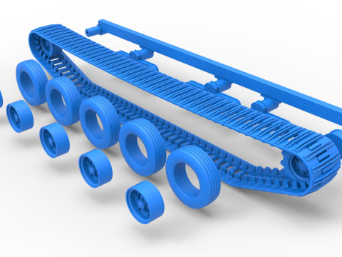 Track of Redneck Rave Mud truck on tracks Scale 1 to 25 3D Baskı Modeli
