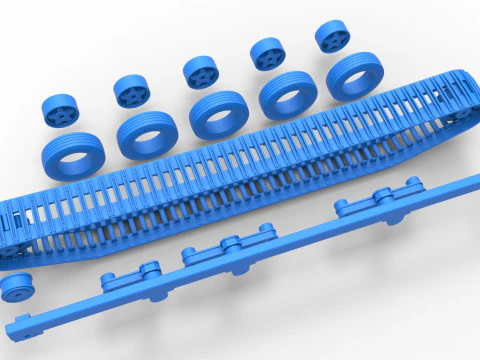 Track of Redneck Rave Mud truck on tracks Scale 1 to 25 3D Print Model