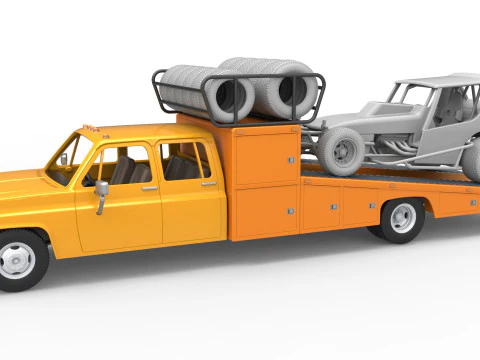 Vintage Transporter f&uuml;r Rennwagen im Ma&szlig;stab 1 bis 25 3D Druckmodell