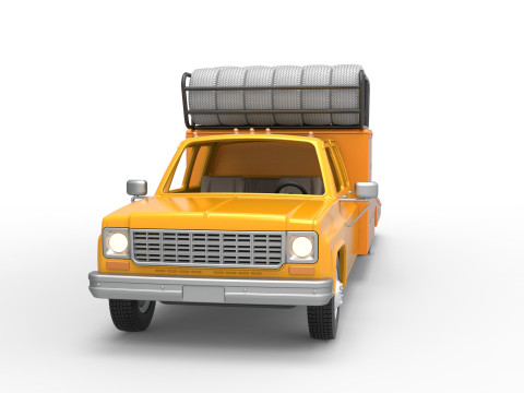 Vintage Transporter truck for Race car Scale 1 to 25 Modèles 3D en vedette