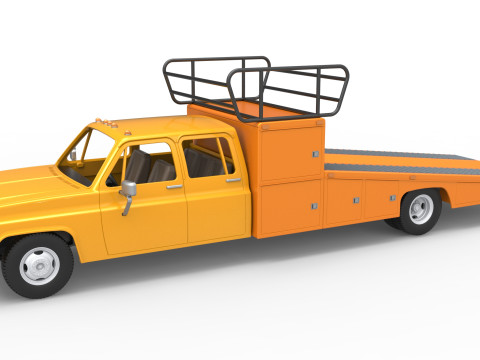 Vintage Transporter truck for Race car Scale 1 to 25 Modèles 3D en vedette