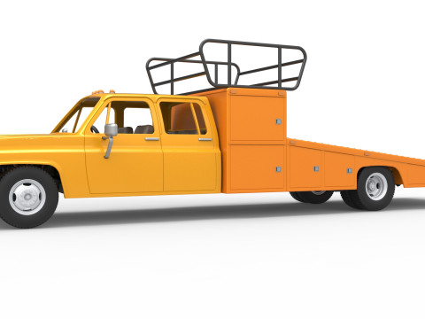 Vintage Transporter truck for Race car Scale 1 to 25 Modèles 3D en vedette
