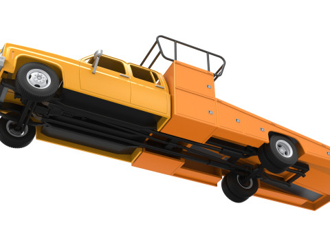 Vintage Transporter truck for Race car Scale 1 to 25 Modèles 3D en vedette