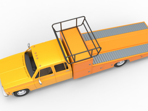 Vintage Transporter truck for Race car Scale 1 to 25 Modèles 3D en vedette