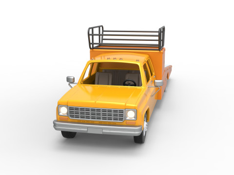 Vintage Transporter truck for Race car Scale 1 to 25 Modèles 3D en vedette
