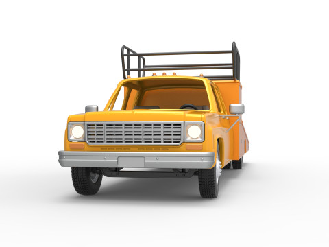 Vintage Transporter truck for Race car Scale 1 to 25 Modèles 3D en vedette