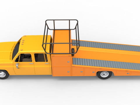 Vintage Transporter truck for Race car Scale 1 to 25 Modèles 3D en vedette