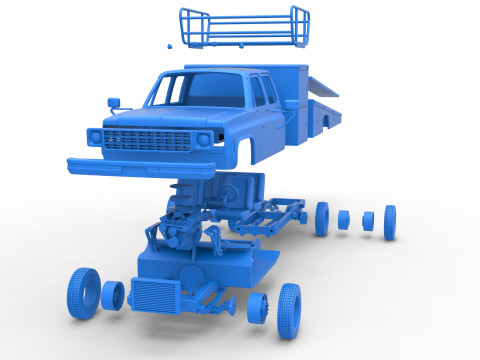 Vintage Transporter truck for Race car Scale 1 to 25 Modèles 3D en vedette