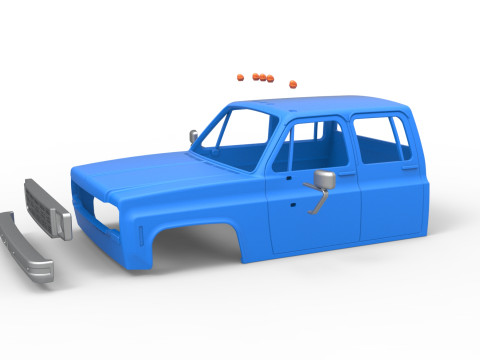 Shell of Vintage Transporter truck Scale 1 to 25 3D Принт Модель