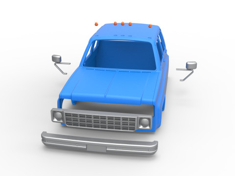 Shell of Vintage Transporter truck Scale 1 to 25 3D Принт Модель