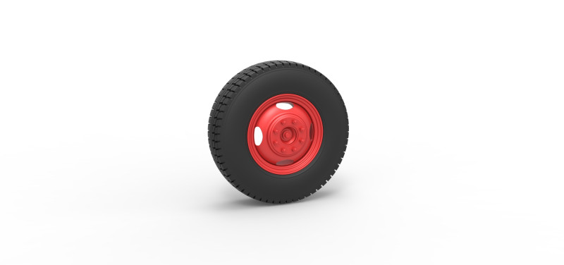 Front wheel of Pickup Truck Scale 1 to 25 3D Принт Модель .c4d .max .obj .3ds .fbx .stl .blend 