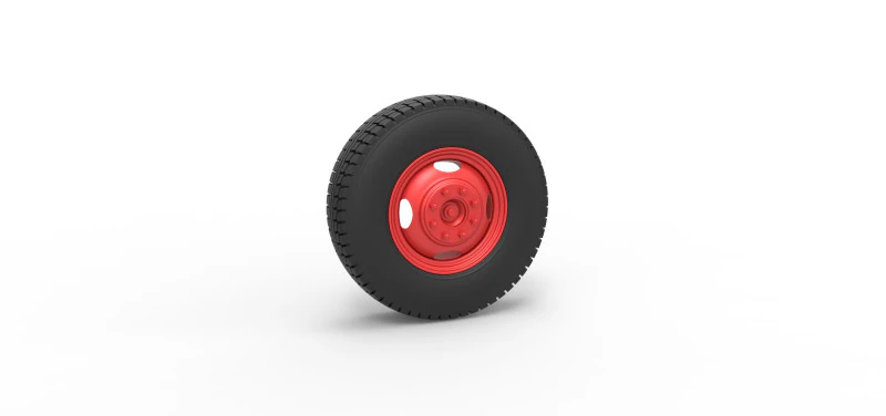 Front wheel of Pickup Truck Scale 1 to 25 3D Print Model .c4d .max .obj .3ds .fbx .stl .blend 
