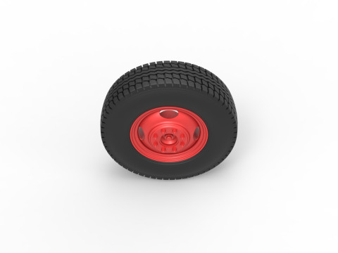 Front wheel of Pickup Truck Scale 1 to 25 3D Принт Модель