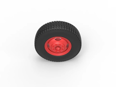 Front wheel of Pickup Truck Scale 1 to 25 3D Print Model