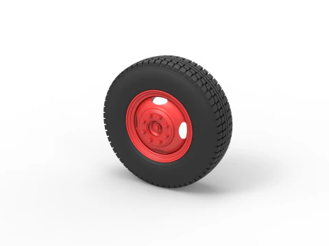 Front wheel of Pickup Truck Scale 1 to 25 3D Print Model