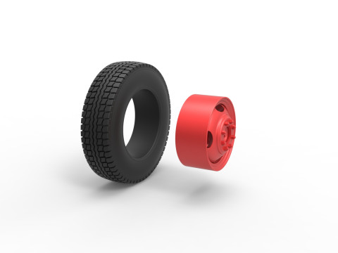 Front wheel of Pickup Truck Scale 1 to 25 3D Принт Модель