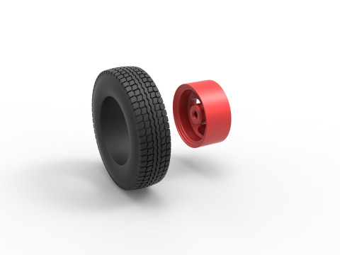 Front wheel of Pickup Truck Scale 1 to 25 3D Принт Модель