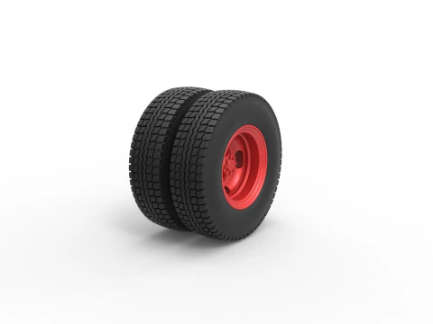 Rear wheel of Pickup Truck Scale 1 to 25 3D Print Model