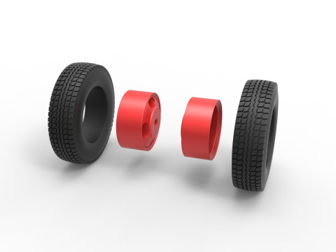 Rear wheel of Pickup Truck Scale 1 to 25 3D Baskı Modeli