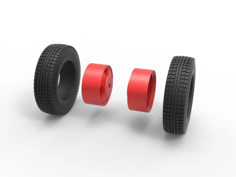 Rear wheel of Pickup Truck Scale 1 to 25 3D Print Model