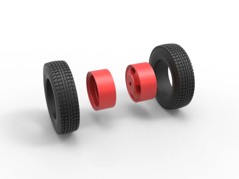 Rear wheel of Pickup Truck Scale 1 to 25 3D Print Model