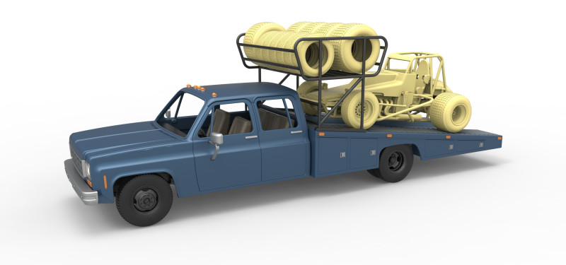 Vintage Transporter truck for Race car Version 2 Scale 1 to 25 3D 프린트 모델 .c4d .max .obj .3ds .fbx .stl .blend