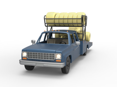 Vintage Transporter truck for Race car Version 2 Scale 1 to 25 3D 프린트 모델