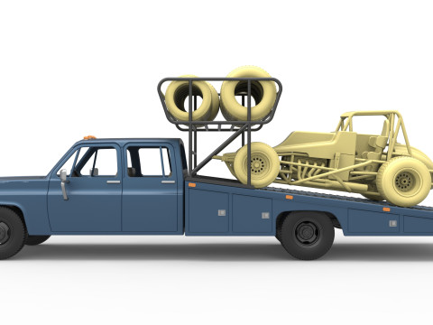 Vintage Transporter truck for Race car Version 2 Scale 1 to 25 3D 프린트 모델