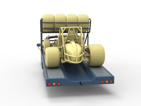 Vintage Transporter truck for Race car Version 2 Scale 1 to 25 3D 프린트 모델