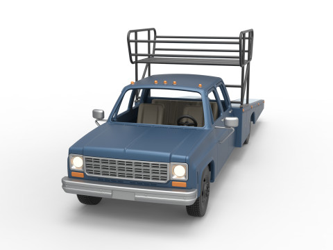 Vintage Transporter truck for Race car Version 2 Scale 1 to 25 3D 프린트 모델