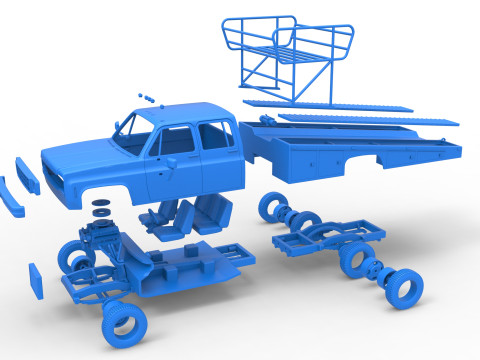 Vintage Transporter truck for Race car Version 2 Scale 1 to 25 3D 프린트 모델