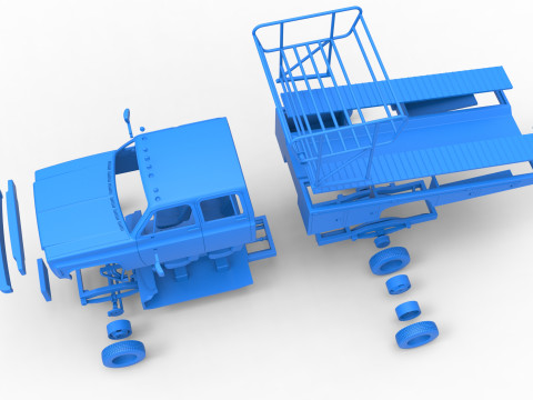 Vintage Transporter truck for Race car Version 2 Scale 1 to 25 3D 프린트 모델