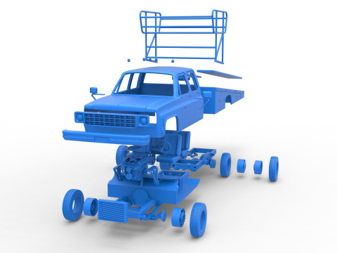 Vintage Transporter truck for Race car Version 2 Scale 1 to 25 3D 프린트 모델