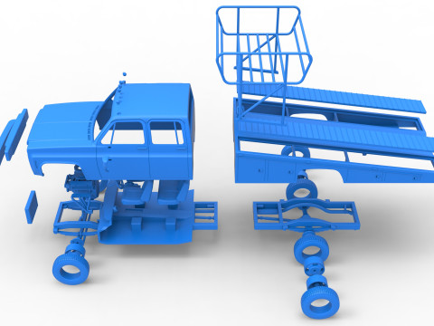 Vintage Transporter truck for Race car Version 2 Scale 1 to 25 3D 프린트 모델