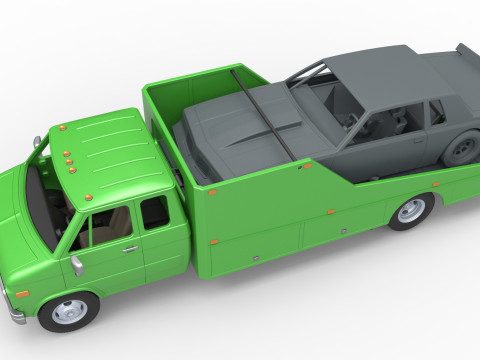Vintage Transporter truck for Race car Version 3 Scale 1 to 25 3D Принт Модель