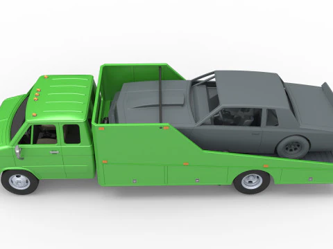 Vintage Transporter truck for Race car Version 3 Scale 1 to 25 3D Print Model