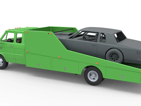 Vintage Transporter truck for Race car Version 3 Scale 1 to 25 3D Print Model