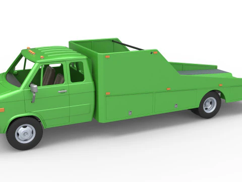 Vintage Transporter truck for Race car Version 3 Scale 1 to 25 3D Print Model