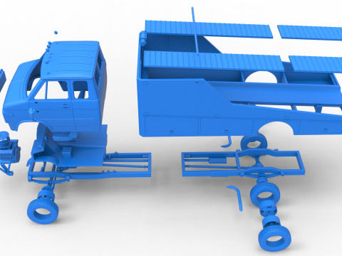 Vintage Transporter truck for Race car Version 3 Scale 1 to 25 3D Принт Модель