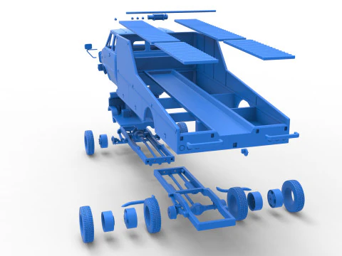 Vintage Transporter truck for Race car Version 3 Scale 1 to 25 3D Print Model