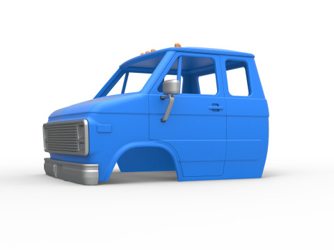 Shell of Vintage Transporter truck Version 2 Scale 1 to 25 Modèles 3D en vedette