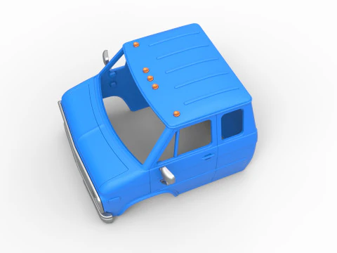 Shell of Vintage Transporter truck Version 2 Scale 1 to 25 3D Print Model