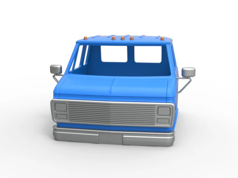 Shell of Vintage Transporter truck Version 2 Scale 1 to 25 3D Print Model
