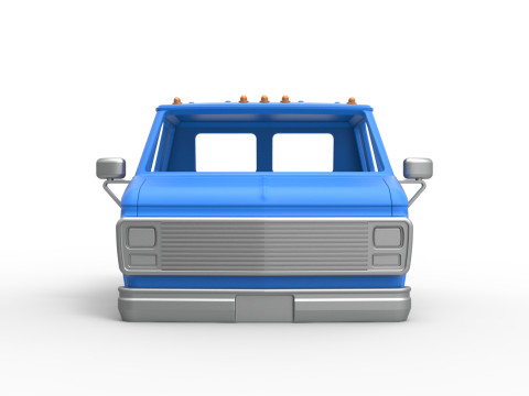 Shell of Vintage Transporter truck Version 2 Scale 1 to 25 Modèles 3D en vedette
