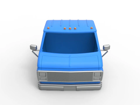 Shell of Vintage Transporter truck Version 2 Scale 1 to 25 3D Print Model